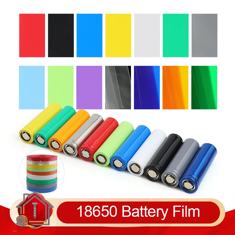 100~1000pcs PreCut 18650 Battery PVC Heat Shrink Tube Insulated Waterproof Wrap Sleeve Film Protective Cover Case Colorful