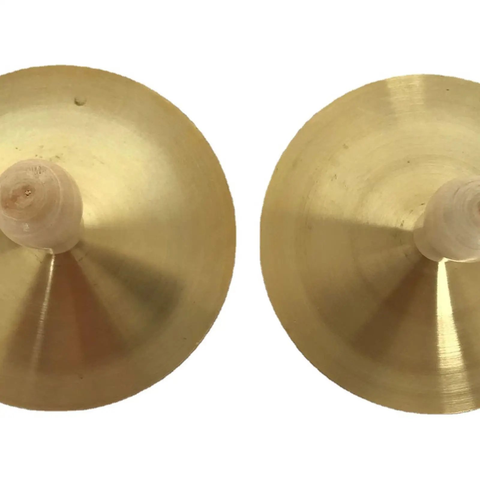 Copper Finger Cymbals 9cm Mini Marching Band Cymbals with Wooden Handles for Belly Dance Holiday Gift