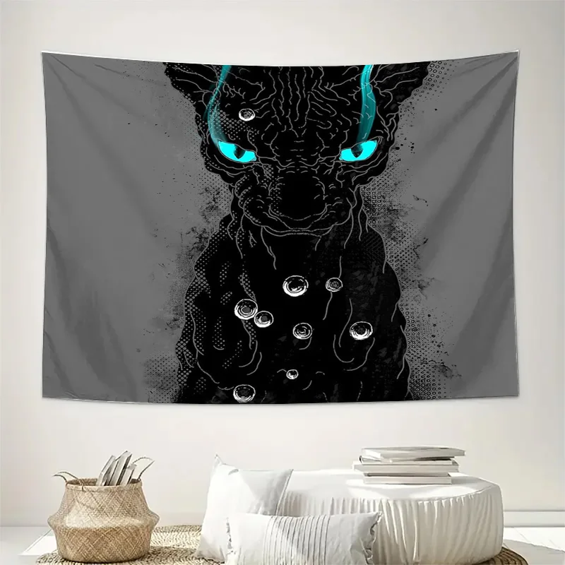 النمر الأسود نسيج الغابات الذئب القمر الجدار الشنق القوطية ديكور المنزل الظلام الأكاديمية غرفة الجمالية أنيمي نسيج غرفة نوم ليفين #2
