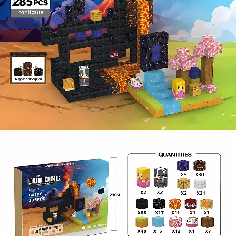 مكعبات بناء مغناطيسية تعليمية تطوير مكعبات بناء مغناطيسية للأولاد هدية لعبة عيد الميلاد والكريسماس