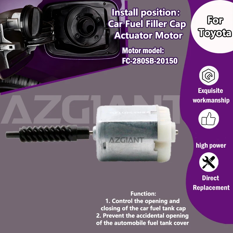 

Мотор системы блокировки крышки топливного бака FC-280SB-20150 для Toyota C-HR AX10/Corolla Sport/iM/MK11. Замена, при котором не осуществляется блокировка.