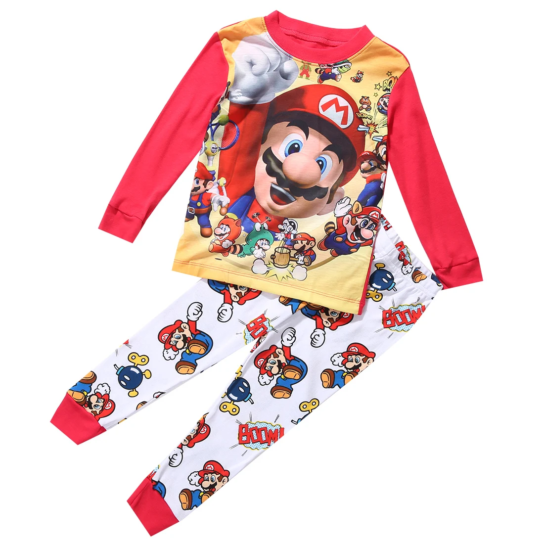 Superbohater Mario Boys Baby piżamy zestaw maluch Kid bielizna nocna piżamy zestaw ubrań dla dzieci moda Casual odzież dla 1-7Y