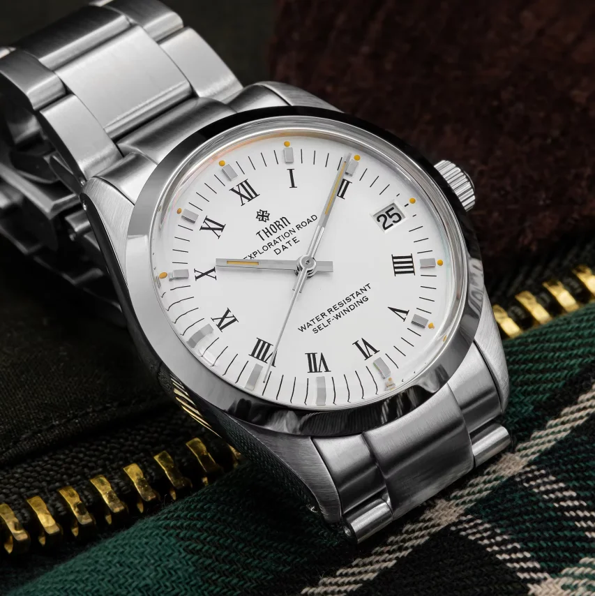 THORN Men Automatic Watch 34mm Mechanical Wristwatch 10Bar Waterproof C3 Luminous Sapphire Mirror PT5000 Mov