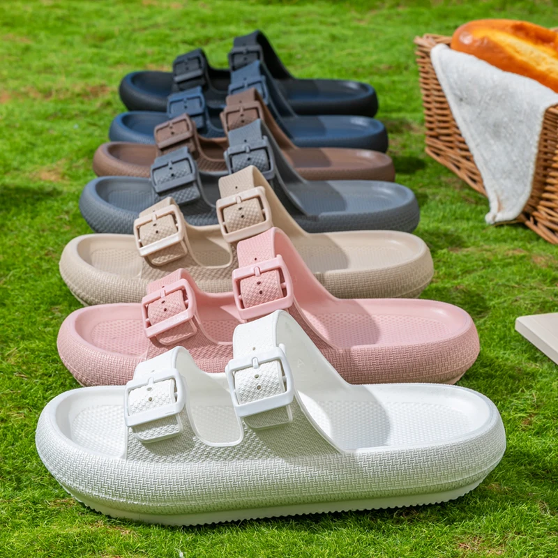 Modische Slide-Sandalen für Damen, Sommer, bequeme EVA-Plateau-Hausschuhe für drinnen und draußen, atmungsaktive Hausschuhe mit weicher Sohle – Detail 11