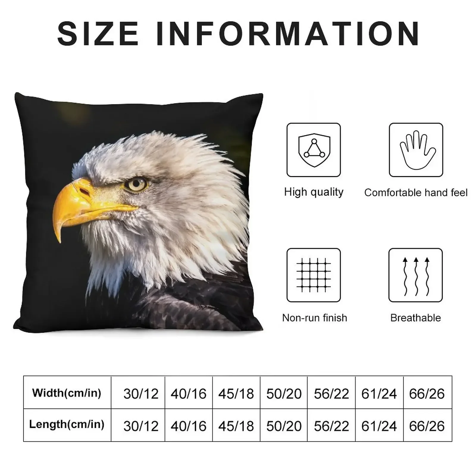 American Bald Headed Eagle Throw Pillow Cushion Cover Set Custom Cushion Photo Luxury Sofa Cushions pillow cover luxury pillow