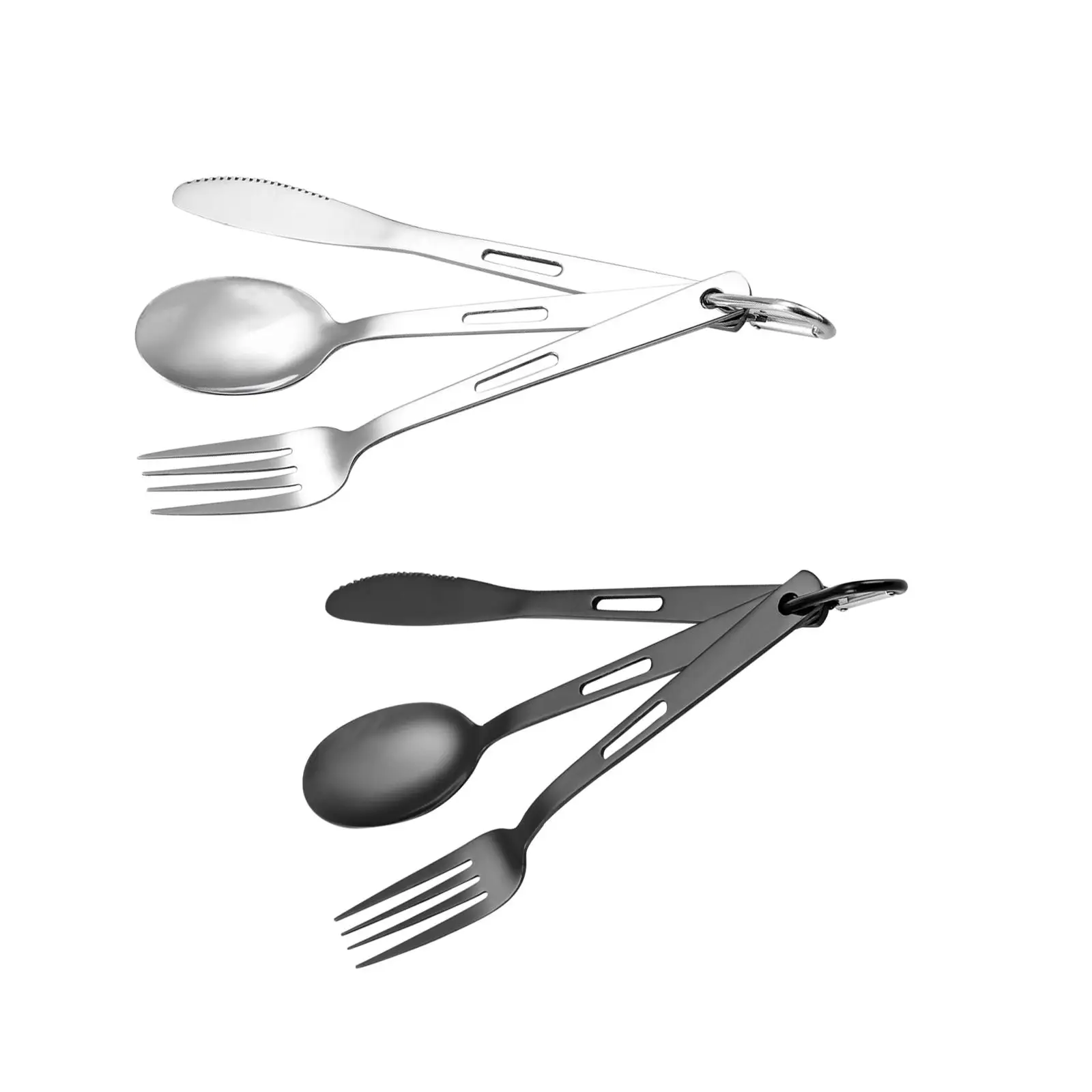 Camping Cutlery Set Outdoor Tableware Stainless Steel Portable Spoon Fork Set