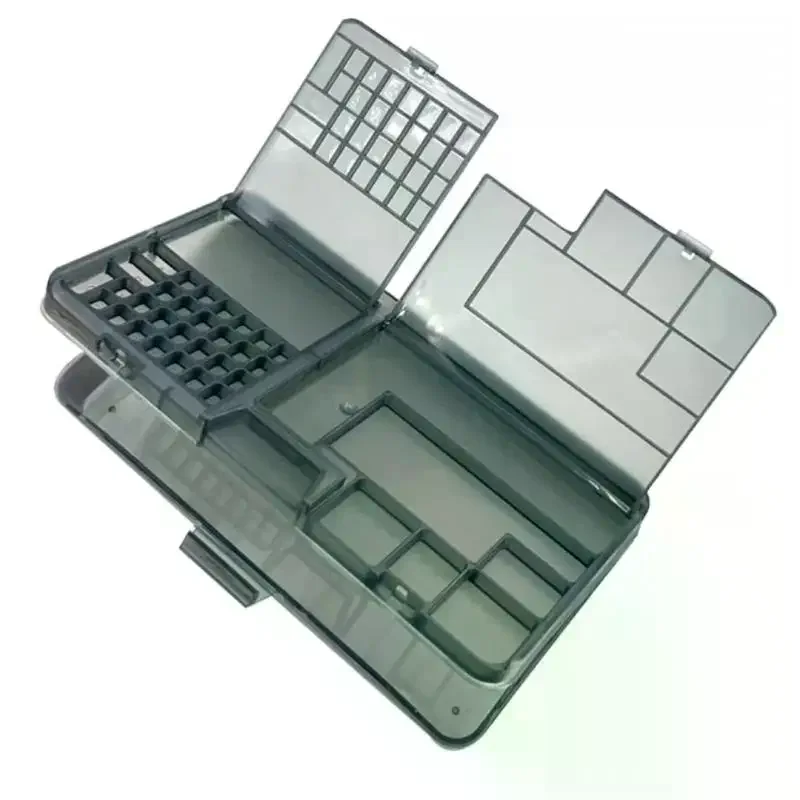 

1Pcs Screw Accessories Organization DIY Storage For Phone Repair Tool Bright Black Double-layer Electronic Component Storage Box