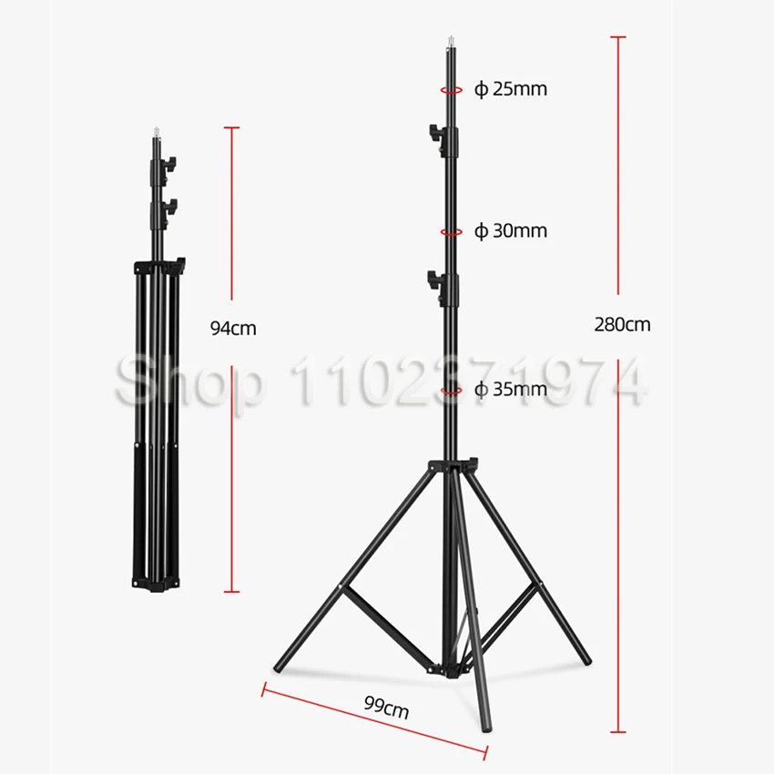 280cm Photo Heavy Duty Rack Video Studio Tripod Big Strong Support Stands For Photography Softbox LED Flash Spot Ring lamp