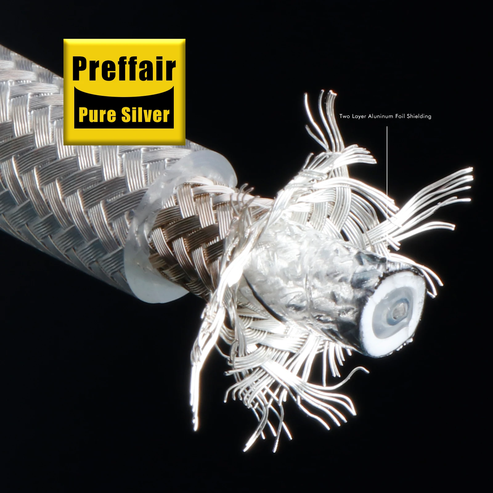 Preffair Pure Silver Coaxial Audio Bulk Cable 75ohm Pure Solid Silver 99.998% For DIY Digital Cable X454