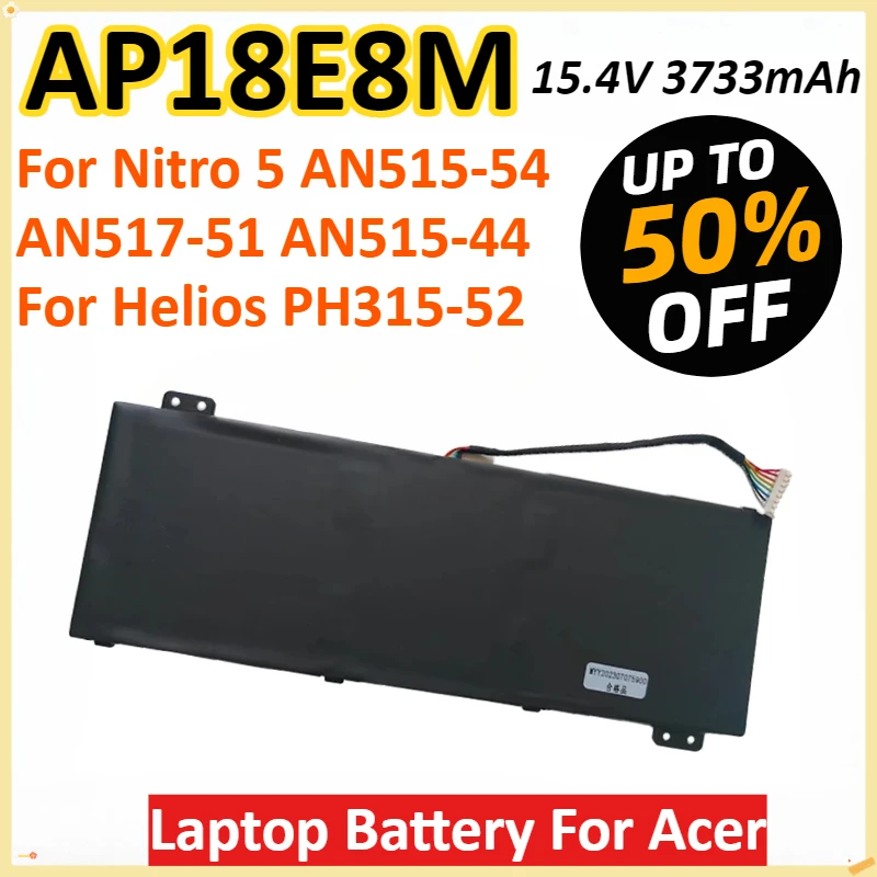 

Новый аккумулятор для ноутбука AP18E8M 15,4 В 3733 мАч для Acer Nitro 5 AN515-54 AN517-51 AN515-44 для Helios PH315-52 PH317-52 PH317-53
