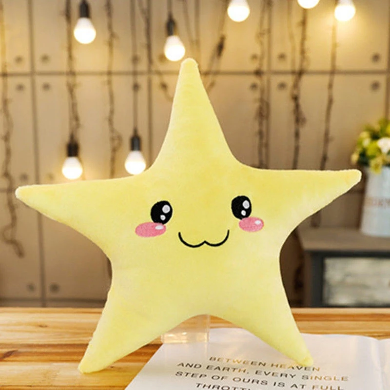 30 センチメートルかわいいムーンスターぬいぐるみ枕人形かわいい睡眠ソフト枕人形黄色青人形送信子供の誕生日クリスマスギフト