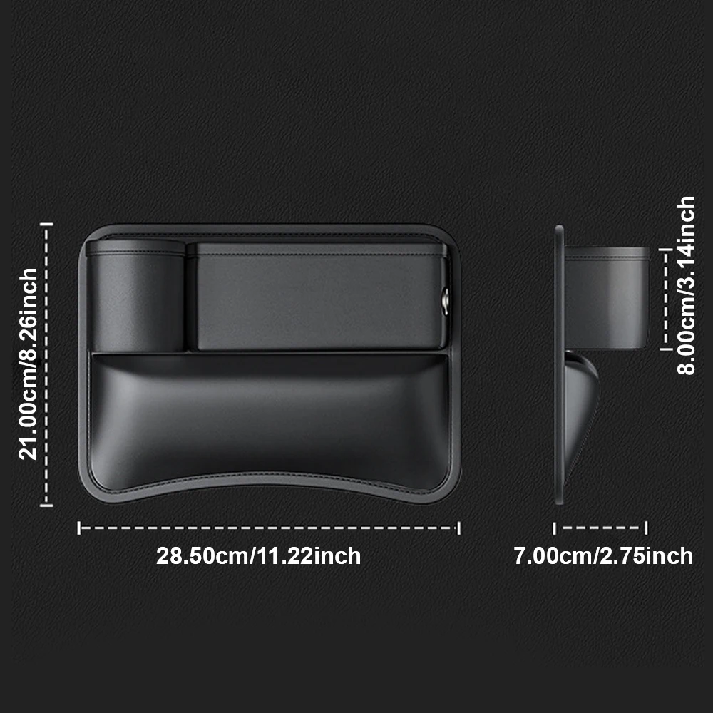 مقعد شق صندوق تخزين مقعد السيارة الفجوة المنظم الجانب صندوق تخزين محفظة مفاتيح بطاقة حامل هاتف ماستر/مساعد الطيار الجلود #2