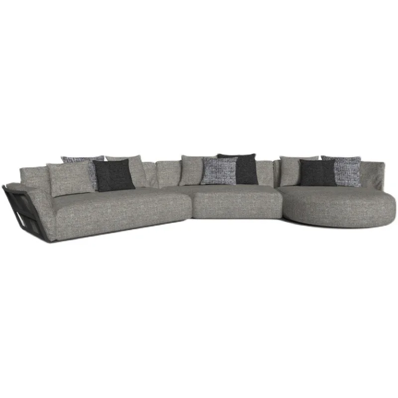 Outdoor sofa courtyard combination villa garden terrace rattan chair, curved outdoor model room sun room rattan furniture