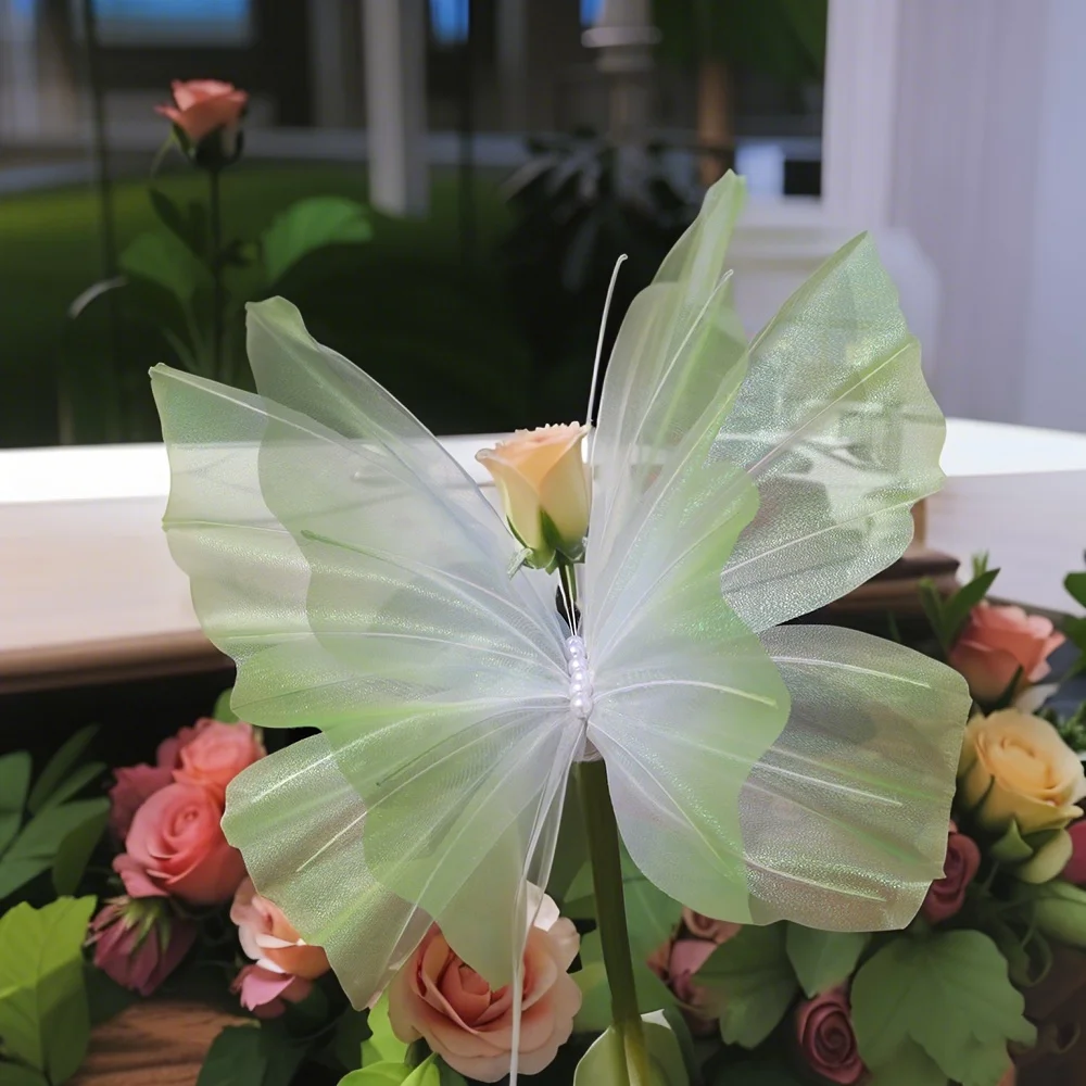 Artificial Silk Butterfly 50 Cm Artificial Gauze Photography Props 3d Wedding Party Garden Outdoor Hotel Window Display