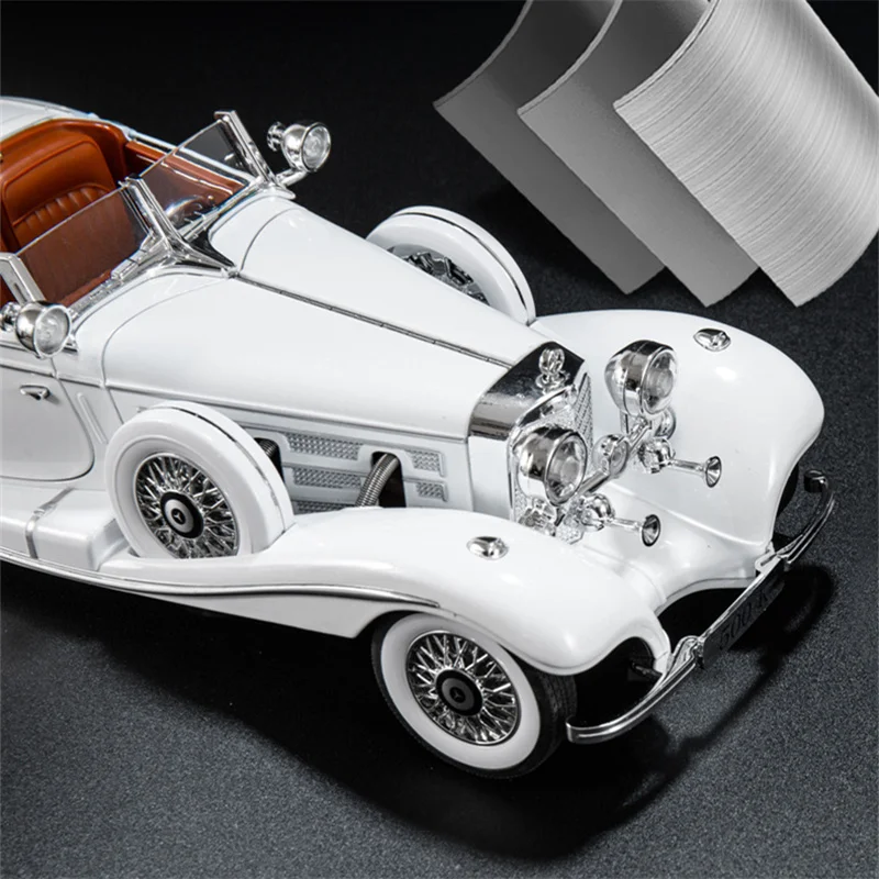 1:18 1936 Benzs 500K Alloy Classic Car Model Diecast Metal Retro Vehicles Car Model Simulation Sound and Light Children Toy Gift