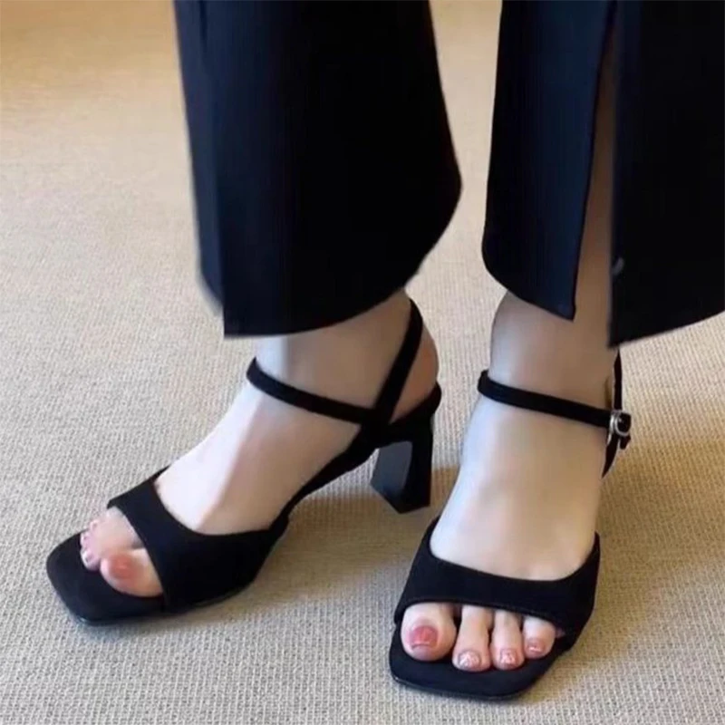 High Heels Women's Sandals Chunky Shoes Fashion Slippers Summer Elegant Open Toe Shoes 2026 Trend Walking Casual Slides Mujer view 5