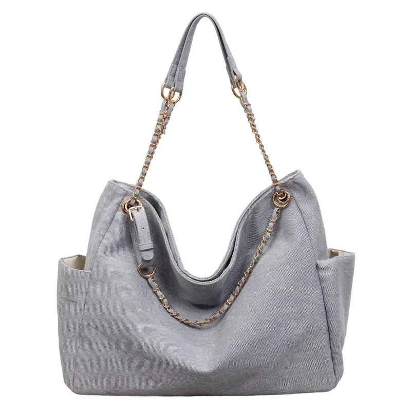 Washed Denim Shoulder Bag - Versatile Commuter - usage example