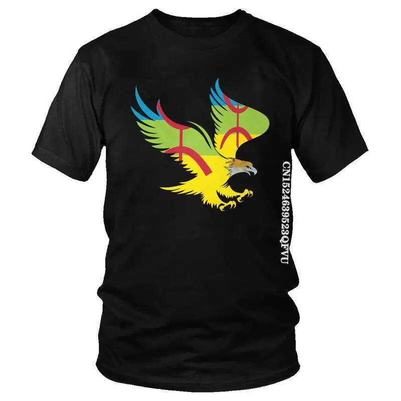 Amazigh Flag Eagle Soaring Patriotic T Shirt Men Cotton Oversized T Shirts Tifinagh Berber Proud Tee Streetwear Tshirt EMO Men