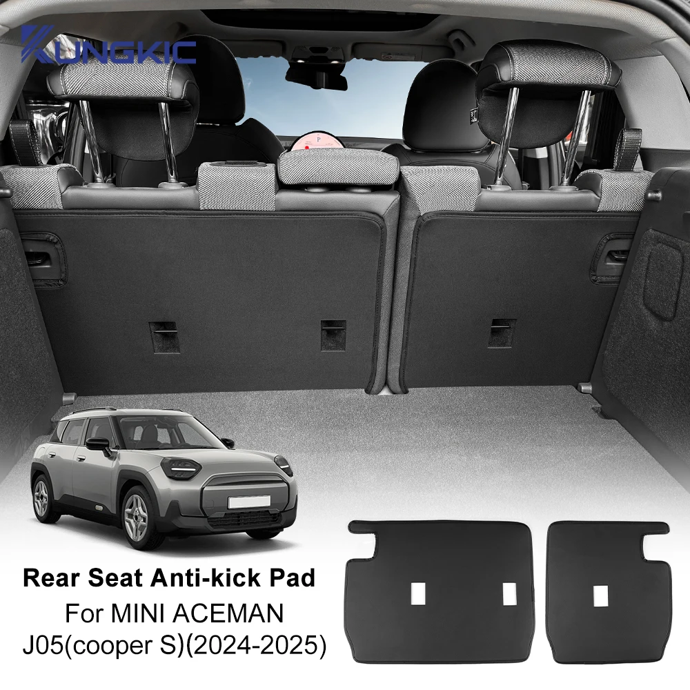 PU Leather for Mini Cooper S Aceman J05 2024 2025 Car Seat Anti Kick Pad Rear Protective Seat Back Anti Dirt Protective Mat