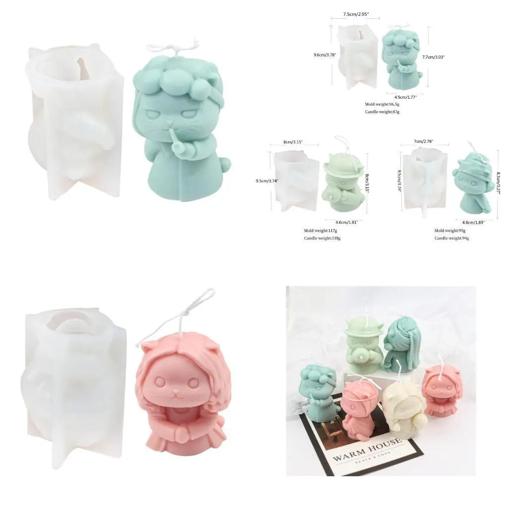 

J78F Kitten Mold Cats Silicone Mold for Baking Cake Chocolate Fondant