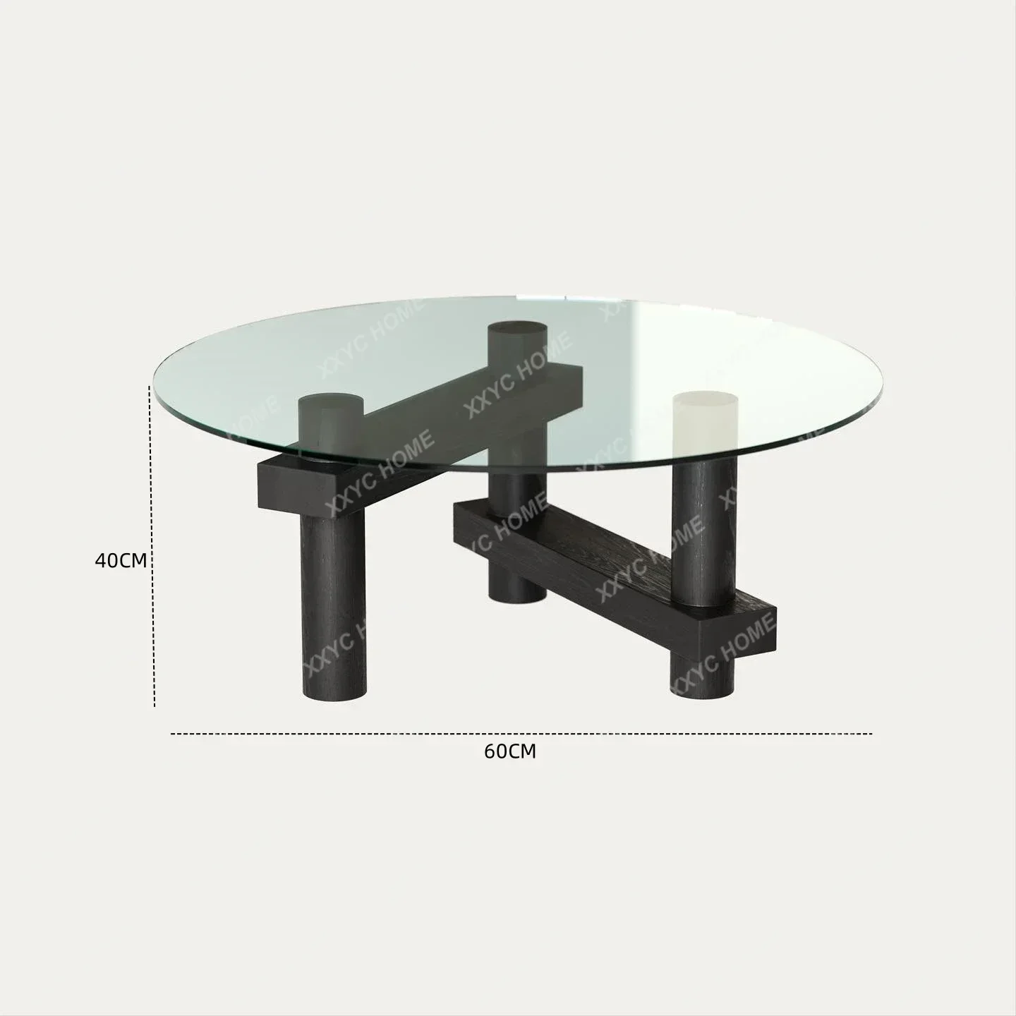 HMinimalist style solid wood tempered glass coffee table small apartment living room table simple modern low table