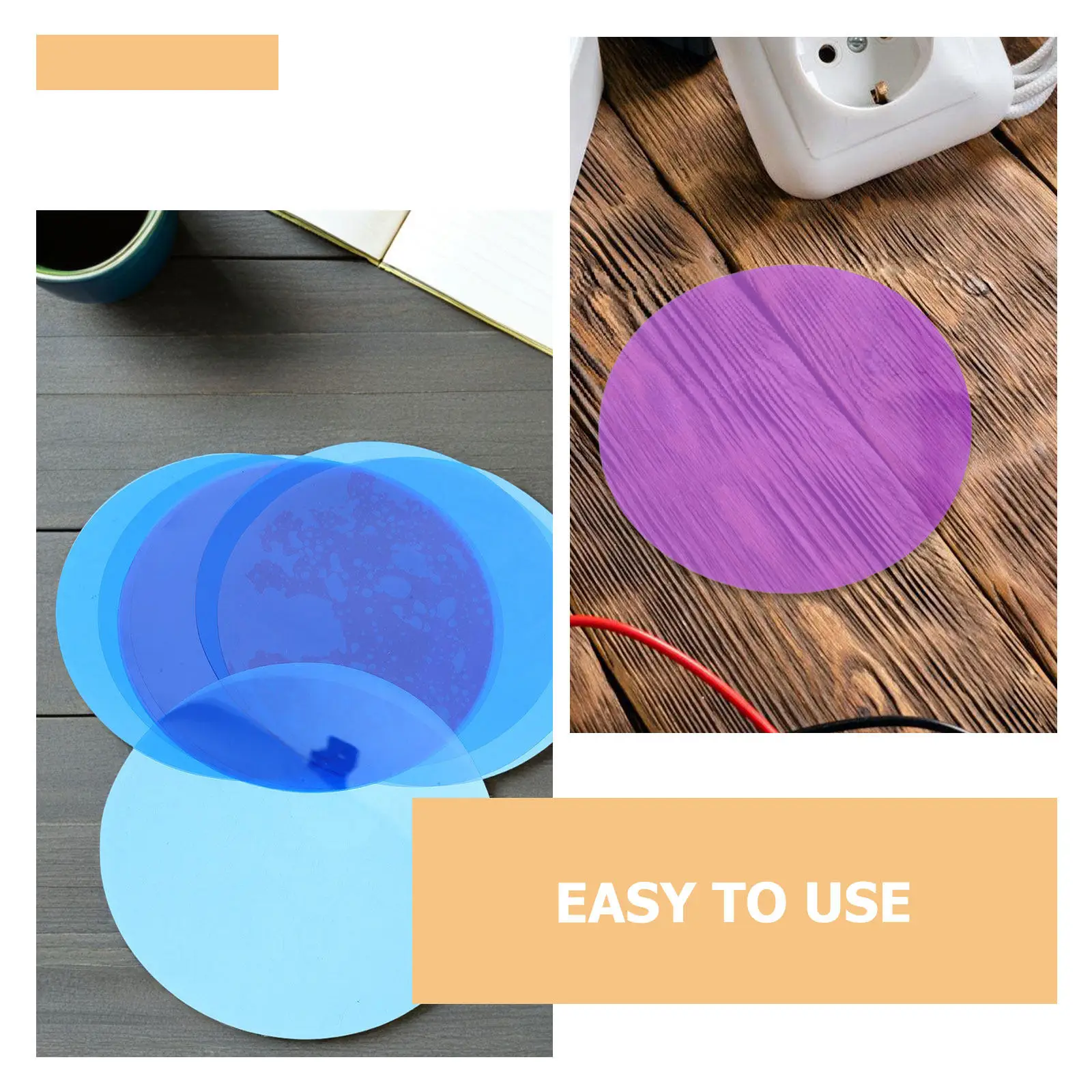 20Pcs Colored Gel Light Filters Ambient Lighting Tint Circles Self Adhesive Warm Glow Film for Spotlight Downlight Lamps