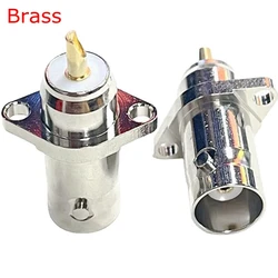 1PCS Q9 BNC Female Jack with 2Hole Rhombic Flange Connector BNC Female Rhonbic Solder Chassis Panel Mount Socket Brass Copper
