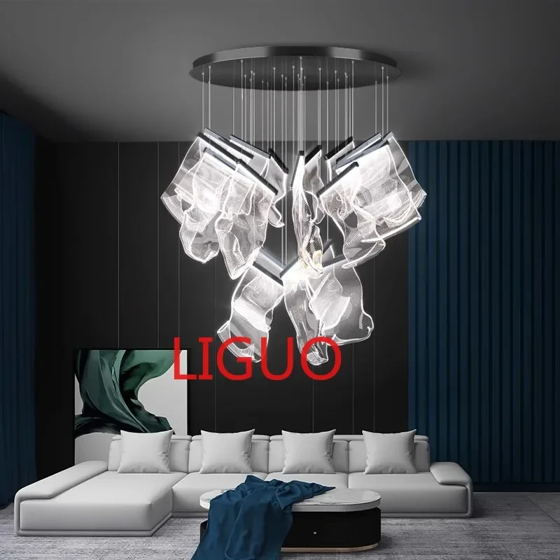 

Modern home decoration crystal chandelier, stair Pendant lamp, living room Pendant lights, interior lighting