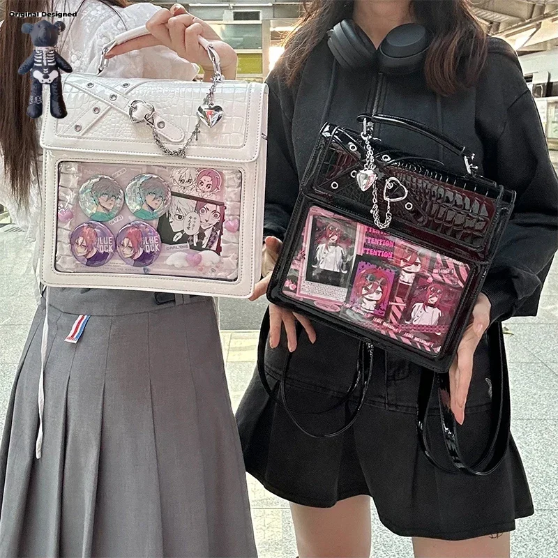 

New Japanese Kawaii Ita Bag Women High School Teenage Girls JK Bag Big Canvas Bag PVC Transparent itabag Shoulder Bags Women