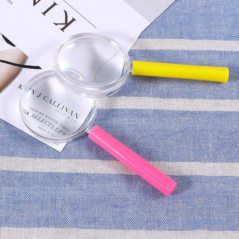 

30Pcs Mini Magnifying Glasses 3X Portable Magnifier with Plastic Handle for Children Learning Observation Early Education Tools