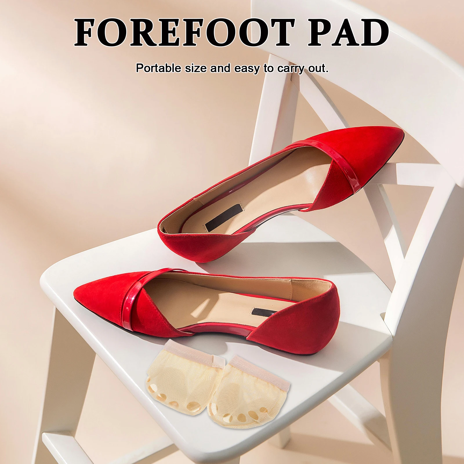 

1 Pair Ballet Forefoot Cushion 5 Holes Elastic Half Sole Dancing For Yoga Dance Toe Protection Size S Toes Shoes Ballet Dance