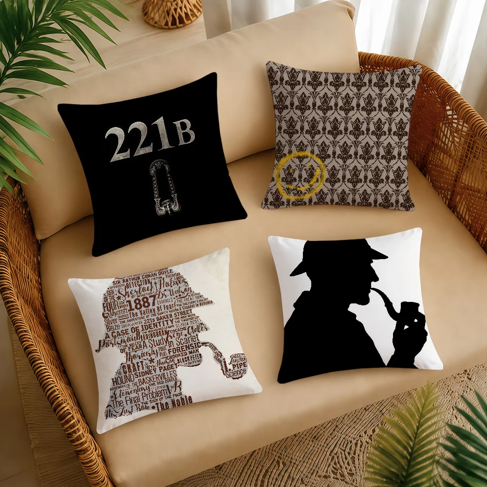 FAMOUS S-SherlockS H-HolmesS Cushion Cover Square Decorative Throw Pillow Case Sofa Bed Living Room Anniversary Gifts