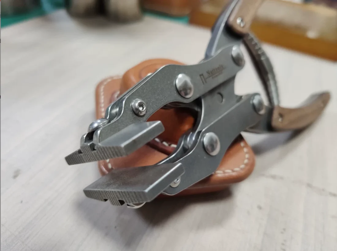 Nattools 38.1mm Parallel Leather Pliers - 13mm Opening Stainless Steel Professional Tool for Leathercraft & DIY