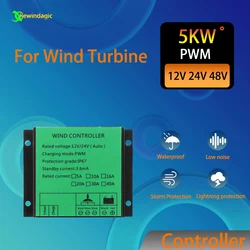 MPPT 100w -10000W Waterproof PWM Wind Turbine Charge Controller 20A 30A Low Wind Speed Regulator Voltage Boost 12V 24V AUTO 48V