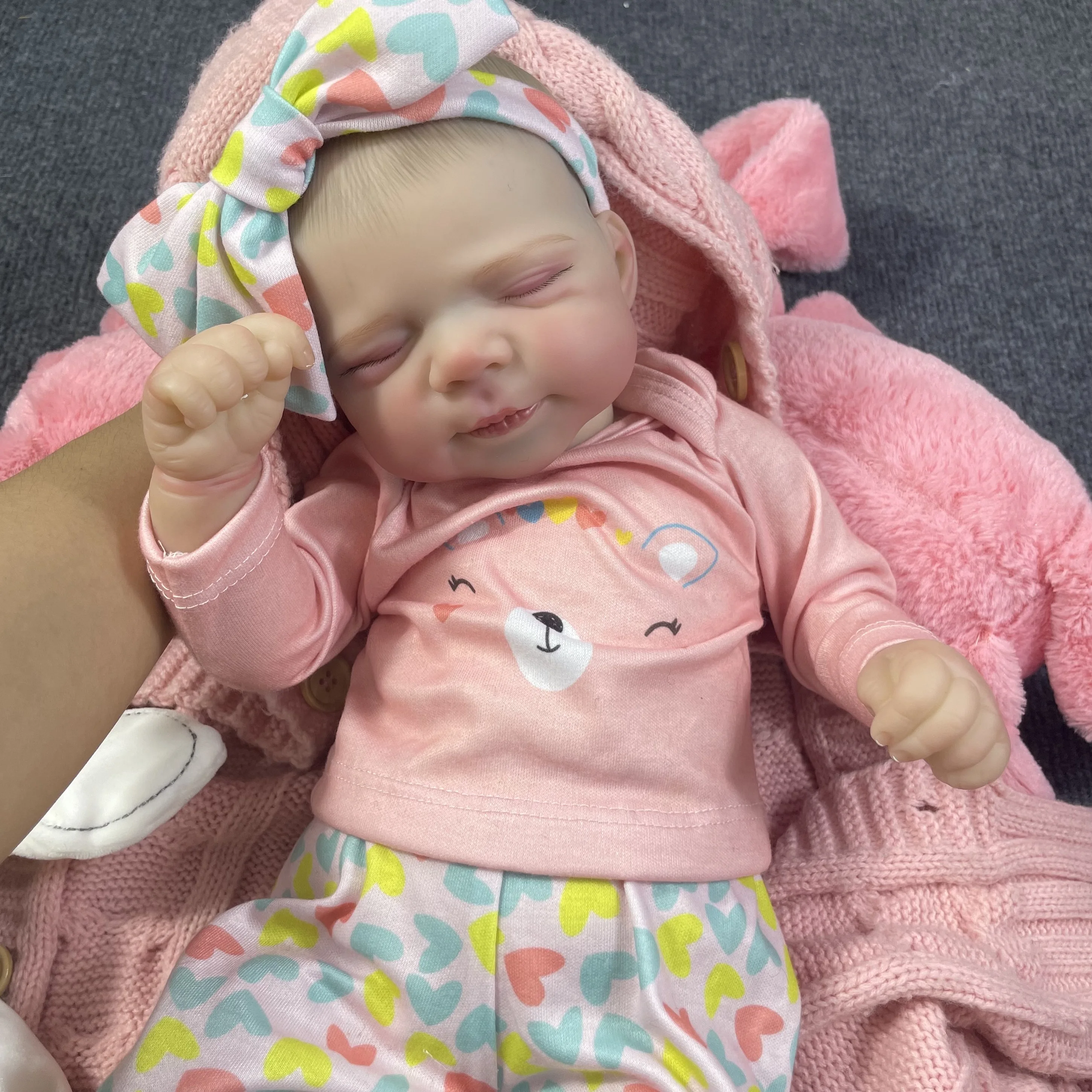 18 Inch Finished Painted Reborn Baby Doll Pascale Adorable Newborn Sleeping Doll Soft Lifelike Handmade Toy Christmas Gift Doll