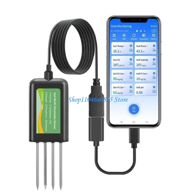 

Портативные тестеры в влажности почвы USB Интерфейсы в режиме реального времени Мониторинг водонепроницаемой конструкции IP68.