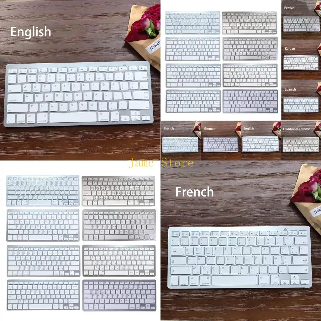 LX0B Russian/Spanish/Korean/English Bluetooth-compatible Wireless Keyboard for Tablet/Laptop Portable Travel Office Keypad