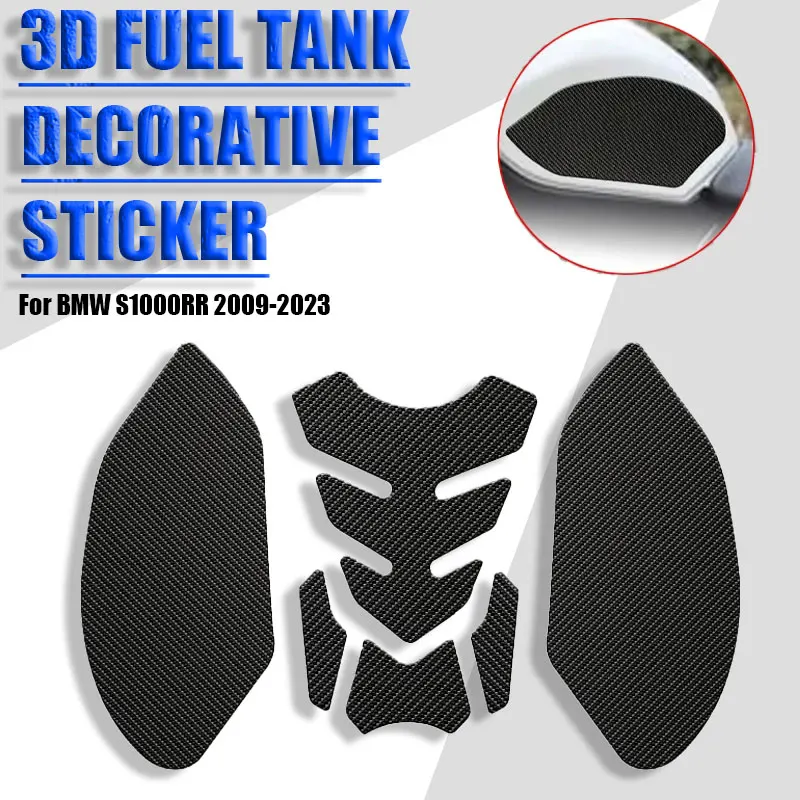 For BMW S1000RR 2009 2010 2011 2012 2013-2023 motorcycle accessories anti slip tank pad 3D side gas knee grip protector sticker