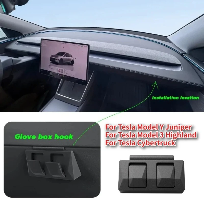 ABS Handschuhfach-Haken für Tesla Cybertruck 2024-2025 Innenausstattung Mehrzweck-Autohaken Fahrzeugmodifikationszubehör