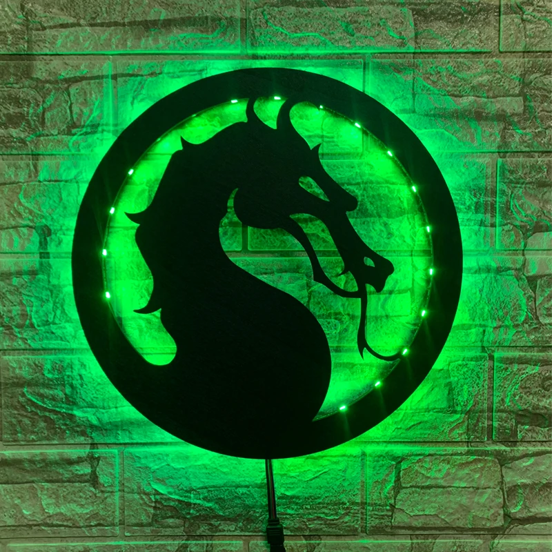 Creative LED Dragon Shape Bedside Wall Lamp Interior Decoration Background Atmosphere Lamp Plug-in Remote Control Night Lamp