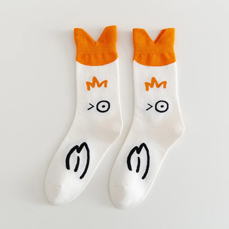 Fashion Funny Goose Duck Printed Socks Women Cartoon Animal Sock Winter Warm Mid Tube Cotton Sock for Sports Creative Casual Sox