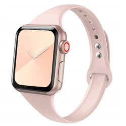 Slim silicone strap for Apple watch band 44mm 42mm 45mm 41mm 40mm 49mm correa bracelet iWatch series 9 7 8 SE ultra 2 3 4 5 6