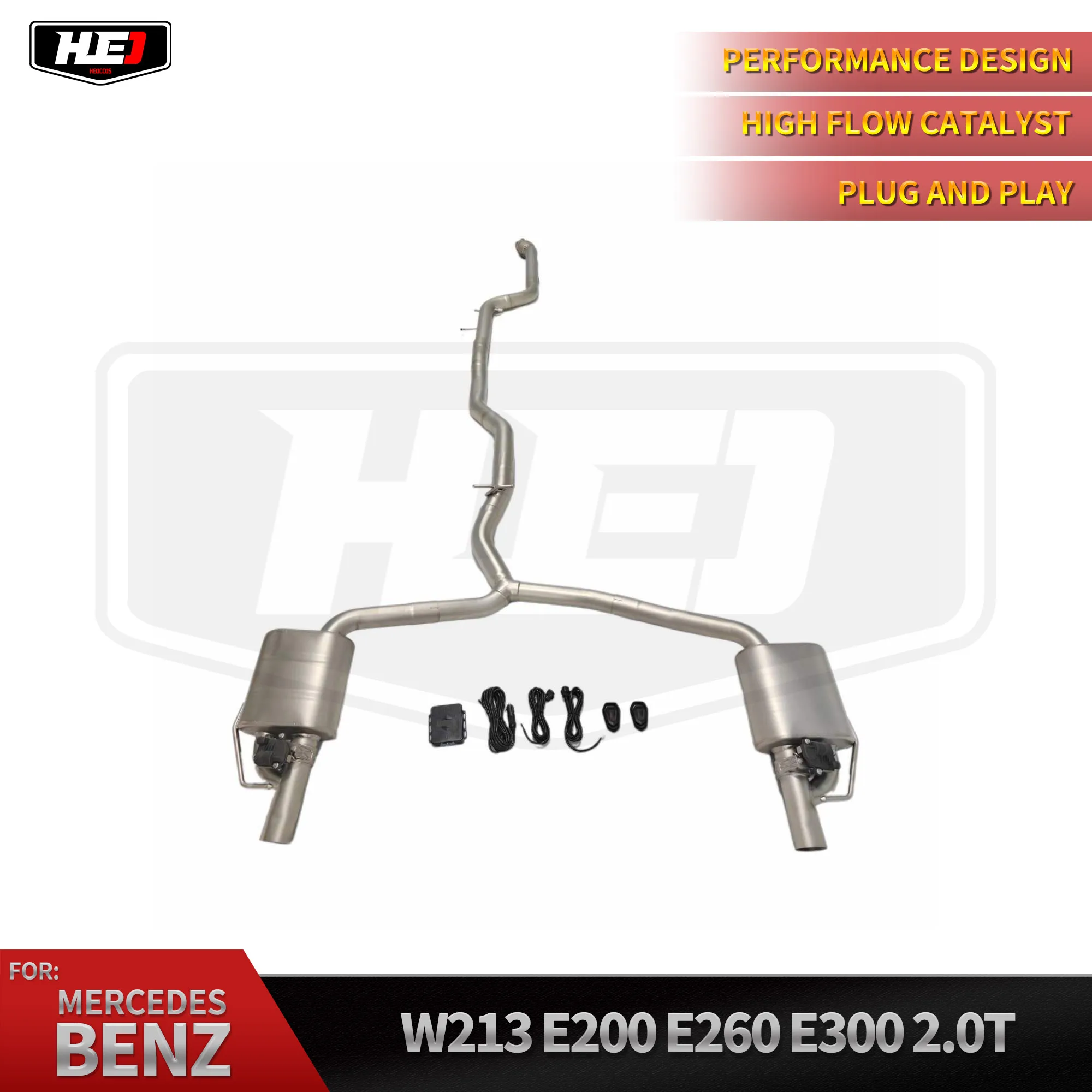 Valve Catback Exhaust System for Mercedes Benz E200 E250 E260 E300 W213 1.5T 2.0T 2018-2022 Muffler Assembly