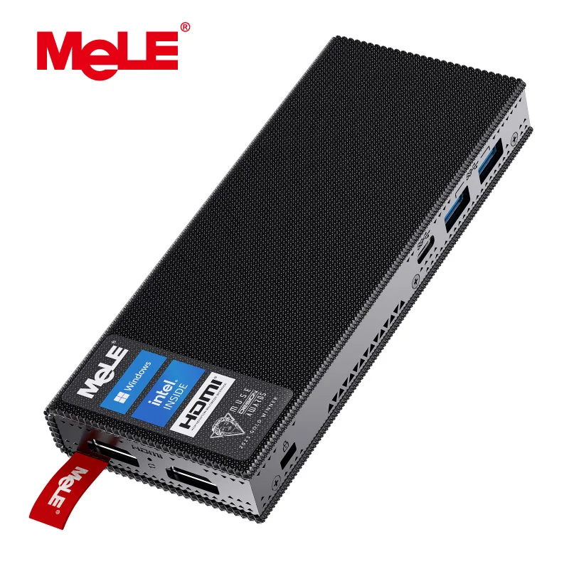 Wholesale MeLE Slim N100 Mini PC Stick Fanless Desktop Computer N5105 8GB 128GB/256GB USB Type-C PD3.0 Dual HDMI 4K PCG02Pro