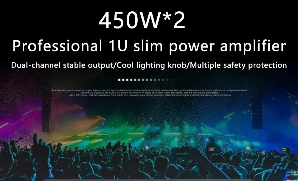 Professional เครื่องขยายเสียงสำหรับซับวูฟเฟอร์โฮมเธียเตอร์ห้องประชุมคาราโอเกะ Hi-Fi ดิจิตอล Class D เครื่องขยายเสียง