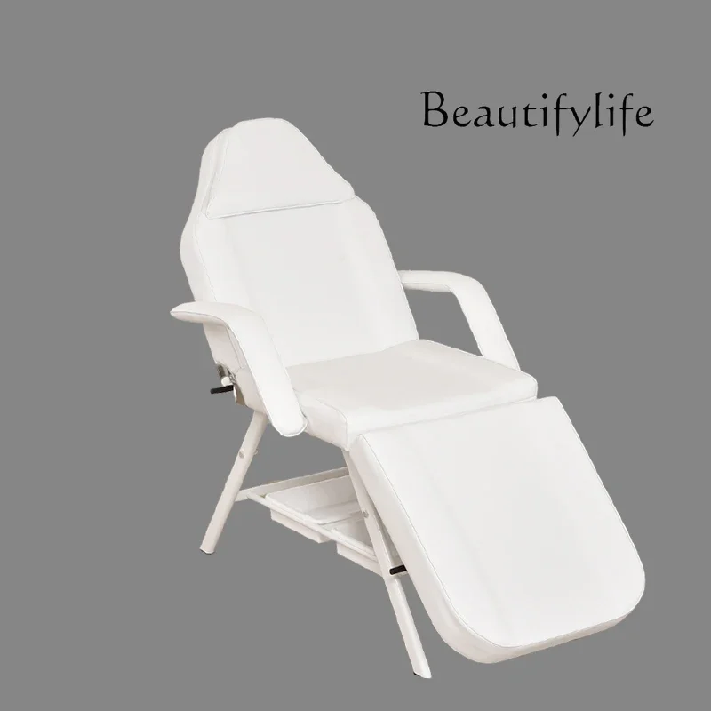 Chair and Bed Dual-Purpose Beauty Salon Special Reclining Multifunctional Folding Eyelash Tattoo Embroidery Single