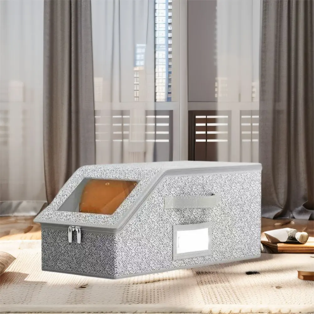 Non-woven Fabric Baseball Cap Storage Box Transparent Lid Dustproof Ball Cap Storage Organizer Stackable Foldable