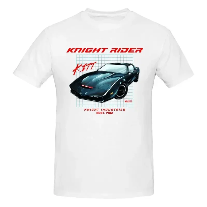 2024 summer funny style Knight 1982 Kaus Mobil David Rider Bowhoff Knight Industry Kitt Firebir cool T Shirt for Men cotton