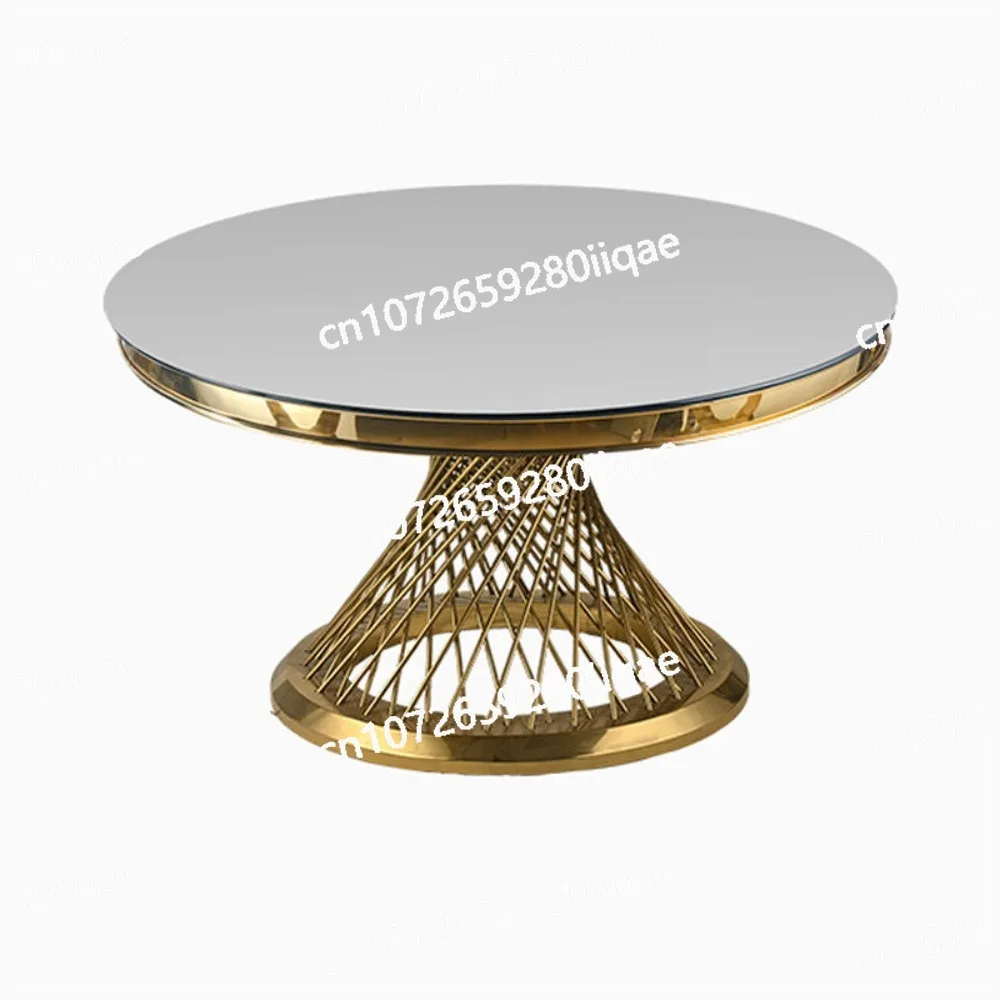 

Set Hotel Wedding New Luxury Gold Stainless Steel Home Furniture Metal Wedding Round Event Table