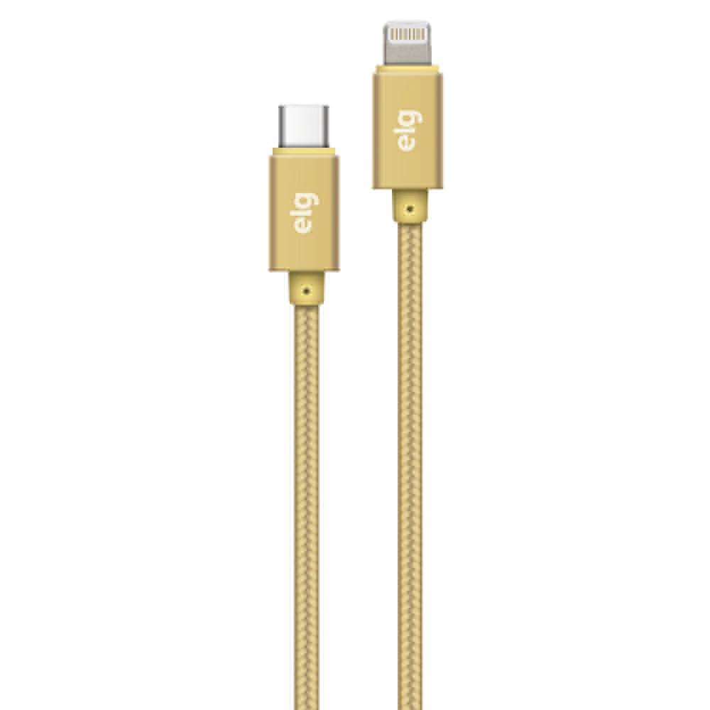 Nylon Type-C USB Cable for Iphone 1m Gold-ELG